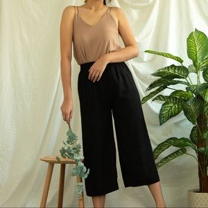 Linen Black Culotte